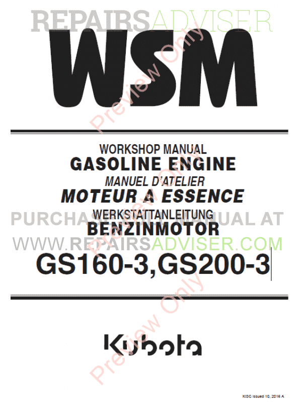 Kubota Gs160 Manual